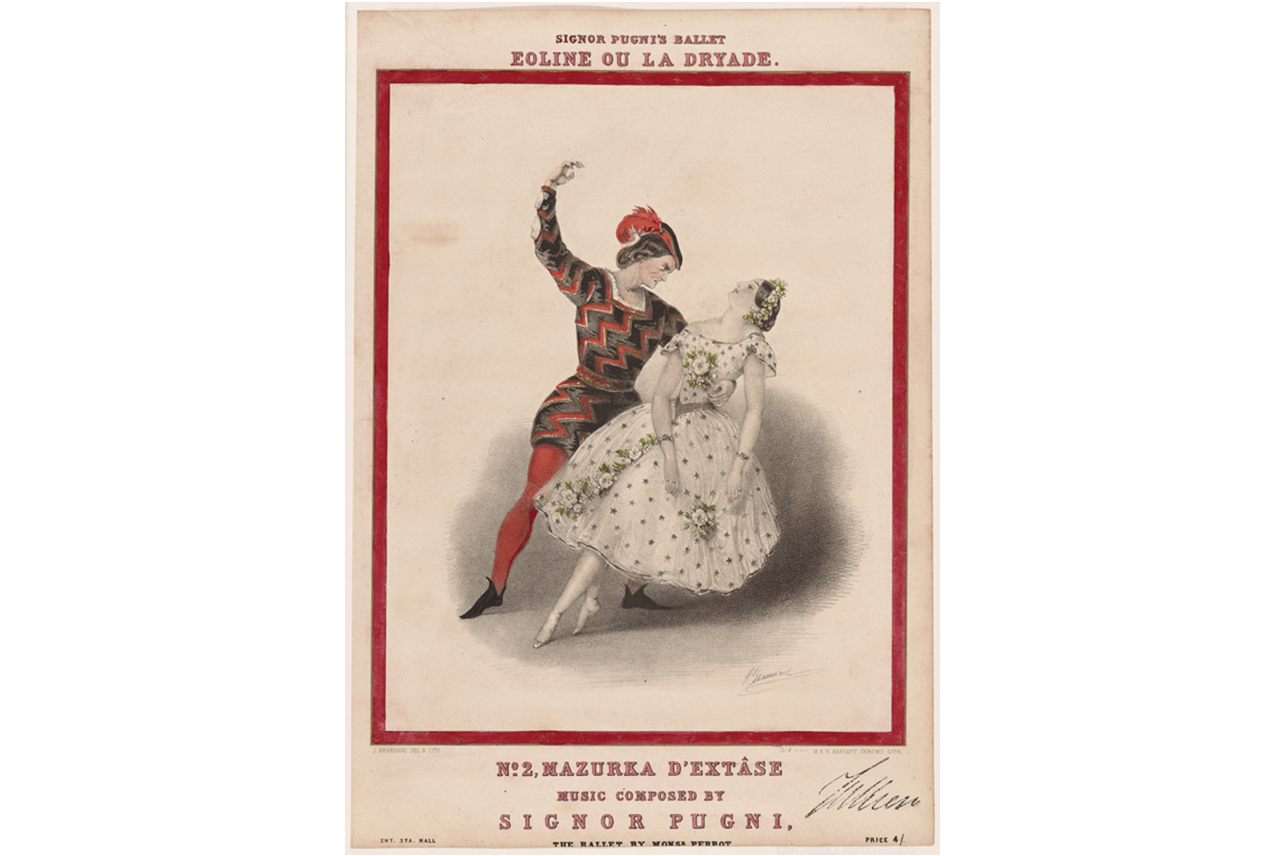Lucille Grahn & Jules Perrot in Mazurka d'Extase from Ballet Eioline, London, 1845